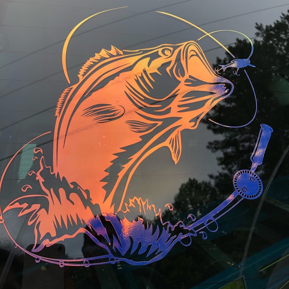 car decal bass fish